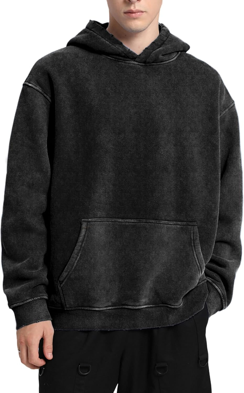 Mens Hoodies Pullover Oversized Hoodie Wash Plush Cotton Hooded Sweatshirt Vintage Heavyweight Hoodie Men Streetwear