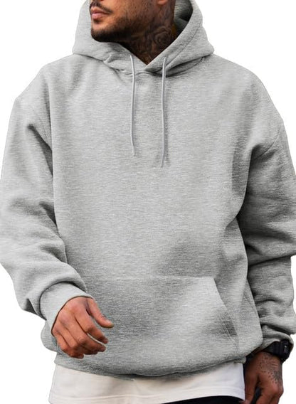 Men's Stylish Cotton Hooded Pullover Sweatshirts - Comfortable Long Sleeve Casual Shirts with Drawstring Hoodie