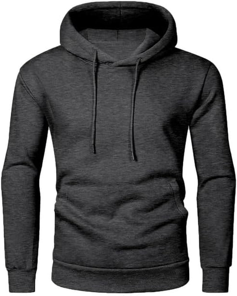 Men's Stylish Cotton Hooded Pullover Sweatshirts - Comfortable Long Sleeve Casual Shirts with Drawstring Hoodie